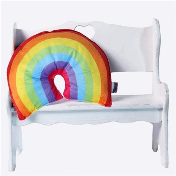 Rainbow Plush Throw Pillow Colorful Decorative Cushion for Kids Girls Bedroom De - Picture 5 of 7